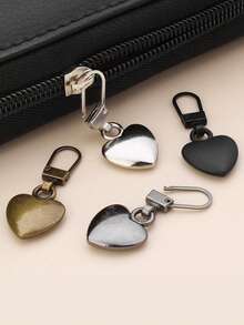 Bộ 5 thanh kéo khóa kéo thay thế hình trái tim bằng kim loại đa năng có thể tháo rời, dùng cho hành lý, túi xách, ba lô, áo khoác - Nhiều màu - Xem 11