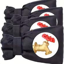 Cubierta para grifo exterior, manga aislante contra heladas, prevención de congelación para tuberías de agua exteriores - Negro - Ver 3