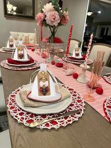 3pcs Holiday Party Gift Set: Cherry Bow Keychain, White Organza Bag, Thank You Card, Backpack Charm, Valentine's Day Gift, Gift Set, Suitable For Theme Events, Weddings, Dates, Proposals, Birthday Parties, Anniversaries. - Multicolor - View 11