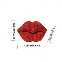 1件粉色性感嘴唇雕像摆件 - 树脂爱情主题艺术品，适用于家居、办公室、卧室、酒吧、酒店、浴室 - 完美的婚礼、情人节和母亲节浪漫礼物，家居装饰 | 珠光质感 | 光滑表面，家居装饰收藏品 - 紅色 - 查看 5