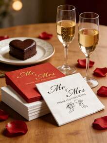 20/1 pieza Vajilla desechable para el Día de San Valentín - Servilletas, Manteles de 10*10 pulgadas, Servilletas de cocina, Servilletas blancas. Para familia, fiesta del Día de San Valentín, decoración de banquetes. Artículos esenciales para restaurantes y cocinas. - Multicolor - Ver 5