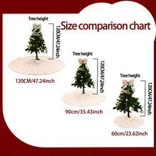 1 PIEZA Falda de árbol de Navidad de peluche blanco, alfombra circular para árbol de Navidad, alfombra de piel artificial con brillo dorado, adecuada para decoración navideña, mejor regalo, decoración del hogar, decoraciones navideñas, decoración de habitación, decoraciones navideñas de invierno, regalos de Navidad, decoración navideña