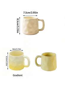 CMYD Studio 1pc 400ml Handmade Ceramic Coffee Mug, Asymmetrical Nordic Style Tea Cup, Suitable For Home, Bedroom, Office, Gift, Family Gathering