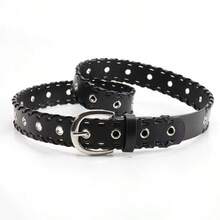 1 pieza Cinturón de cuero con cordones hecho a mano de moda para mujer, decoración versátil para vaqueros