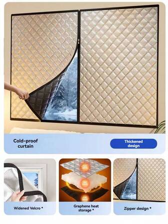 2025 Windproof Thermal Insulated Curtain, Self-Installation Sealed Zipper Style, Suitable For All Seasons, Convenient Removable And Quick Installation