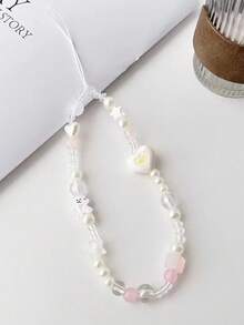 1 件 Ins 涂鸦熊西部高地链串珠饰品通用手机 Ccd 相机翻领手链吊坠手腕 DIY 礼物，适合母亲、家人、朋友、生日、节日手机饰品、手机链 - 跳跳小熊掛繩 - 查看 8