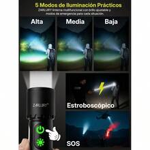 Linterna Recargable de Alta Potencia COB, Lampara Tactica Sper Brillante 9 Modos, Magntica, Impermeable y Ajustable para Hogar, Campamento y Senderismo - inicial - Ver 3