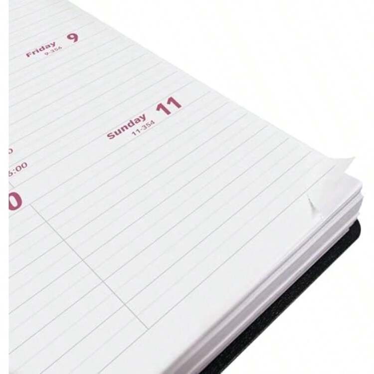 Brownline® Planificador semanal esencial 2026, libro de citas, 12 meses, enero a diciembre, encuadernación de doble alambre, 8 x 5 pulgadas, negro (CB75.BLK-26)(default) - Multicolor - Añade 3