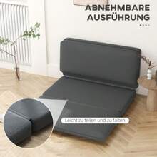 HOMCOM 3-In-1 Folding Sofa Bed, Velvet Look, Padded Upholstery, Load Capacity Up To 240 Kg, For Bedroom Or Living Room, Dark Grey - Dark Grey - View 6