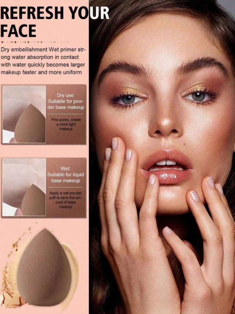 The 23-Piece Makeup Brush Set Includes A 13-Piece Makeup Brush Set, A Toothbrush-Shaped Foundation Brush, A Brown Makeup Sponge, 2 Round Loose Powder Sponges, And 6 Cookie-Shaped Powder Puffs, Along With A Matching Storage Bag. It Is Suitable For Use With Eyeshadow, Foundation, BB Cream - Multicolor - View 4