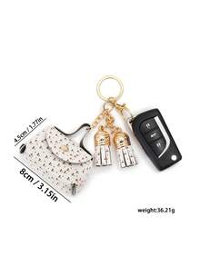 Women's Mini Coin Purse Keychain, Multifunctional Cherry Leopard Design Cute Coin Pouch With Key Chain - Multicolor - View 3