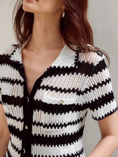 Áo nữ tay ngắn cổ bẻ thanh lịch, hàng mới về cho mùa xuân/hè và kỳ nghỉ.