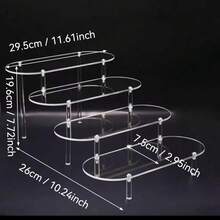 1 قطعة - رف عرض متعدد الطبقات من البلاستيك الشفاف، تصميم شبه منحرف/حواف مستديرة للحماية، رف تخزين للعطور والمجوهرات والدمى والمستحضرات التجميلية، سهل التركيب ومتين، حقيبة مستحضرات التجميل، ضروريات السفر - شفاف - مشاهدة 8
