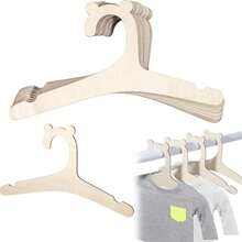 5pcs Wooden Baby Clothes Hangers With Cute Bear Design, Slim Space-Saving Non-Slip Infant Hangers For Nursery Closet Organization, Baby Clothes Hangers For Wardrobe Storage - 5 chiếc móc treo quần áo - Xem 9