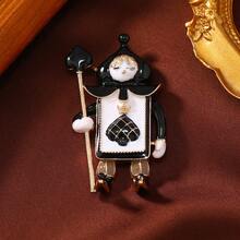 1pc Cute Retro Spade & Heart Soldier Alloy Brooch, Creative Fashion Accessory - Multicolor - View 3