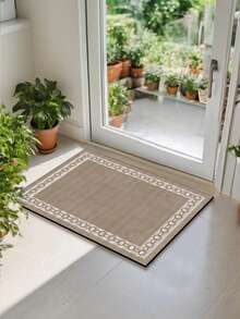 [¡¡¡CALIENTE!!!] 1 pieza Alfombra de goma suave para la cocina, alfombra de cocina de 3,5 mm de grosor, patrón de enrejado minimalista en marrón claro, adecuada para la cocina, el baño, la lavandería, el pasillo, la sala de estar y otros espacios. Superficie de tela, capa intermedia de esponja, parte inferior de goma, se puede recortar para ajustarse al tamaño deseado. - Multicolor - Ver 6