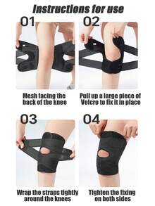 1 miếng đệm đầu gối hình lưỡi liềm màu đen trắng unisex, đai hỗ trợ ổn định, bảo vệ khớp xương bánh chè chống trượt, thoáng khí, thích hợp cho chạy bộ. - Đen và trắng - Xem 8
