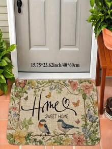 1 buah Keset Motif Bunga Rhododendron & Burung untuk Hari Valentine - Cocok untuk Keset Dalam/Luar Ruangan, Dekorasi Rumah, Dekorasi Ruangan, Karpet Kamar Tidur, Karpet Dapur, Foto, Properti, Hadiah Dekorasi Luar Ruangan, Hadiah Liburan, Karpet Area, Sepanjang Musim - MultiWarna - View 7