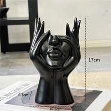 1pc Creative Human Body Art Shaped Multifunctional Desk Organizer Pen Holder Makeup Brush Holder Decorative Piece - Multicolor - View 5