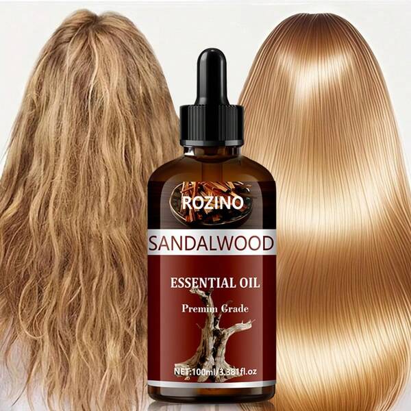 100ml Aceite Esencial de Sándalo, Cuidado de la Piel y el Cabello, Hidratante, Reafirmante y Iluminador, Suaviza la Piel, Cabello Suave, Hidratante, Masaje, Cuidado de la Piel, Exfoliante, Ducha, Rostro, Body, Uñas, Cabello, Cuidado de Pestañas, Aceite Multiusos