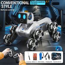 Robot Dog Toys RC Stunt Car For Kids Adults, Remote Control Cars With Mecanum Wheels, LED Eyes, Music, 2.4Ghz Remote Control Robot, Christmas Birthday Toy For 6 7 8 9 10 11 12 13 Boys Girls Kid - Silver - View 2
