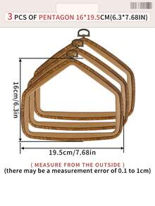 Multiple Pieces Vintage Palace Style Faux Wood Grain DIY Embroidery Hoops, Embroidery Frames, Embroidery Stretcher Bars, Dreamcatcher Wind Chime Hanging Rings, Made Of Durable ABS And PVC, With Bronze Metal Hooks For Hanging, Can Be Used As Bag, Clothing, Phone, Key Chain Decorations, Halloween, Christmas Decor, Desk, Bedside Ornaments, Car Hanging Accessories - Brown - View 23