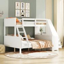 Kids Bed Frames, Headboards & Footboards - White + Pine + 140cm*200cm-1 - View 7