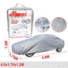 Funda universal para todo tipo de vehículos, incluyendo sedanes, SUV y todoterrenos. Funda de PEVA, parasol, impermeable, resistente a la lluvia y a la nieve. Apta para todos los modelos de coche, incluyendo sedanes, SUV y todoterrenos. - Plateado - Ver 13