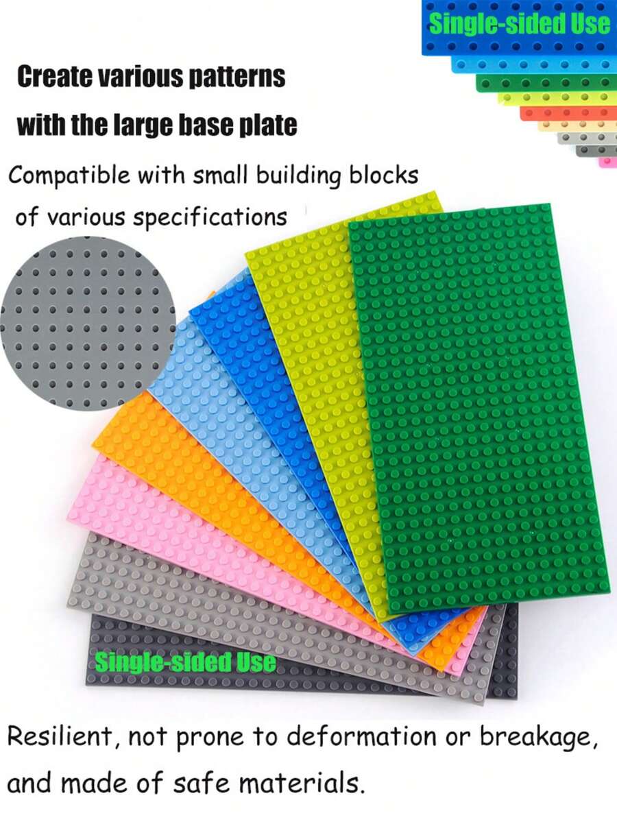 1pc Universal Building Blocks Base Plate, Toy Construction Base Board, Educational Puzzle Assembly Creative Building Blocks Accessory, Random Color - Multicolor - View 1