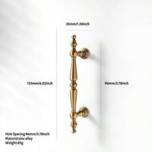 1 Tay nắm kéo ngăn kéo phong cách Châu Âu mạ vàng sang trọng, thiết kế kéo dài cổ điển độc đáo, trang trí tinh tế với các chi tiết mượt mà, phù hợp với tủ, tủ quần áo, nhà bếp, đồ nội thất phòng ngủ, đi kèm ốc vít để lắp đặt - Đồng - Xem 5