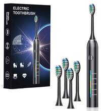 This Rechargeable Electric Toothbrush Features 5 Cleaning Modes (Clean/Whiten/Care/Pulse/Polish), Comes With 4 Replacement Brush Heads, A 2-Minute Smart Timer And A 30-Second Zone Reminder, Is IPX7 Waterproof, Has Long Battery Life, And Is Suitable For Home And Travel Use. - Multicolor - View 8