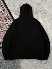 Herren Lässig Loose Fit Pullover Hoodie, einfarbig, vielseitig, Langarm, geeignet für Frühling, Herbst und Winter - Schwarz - Übersicht 8