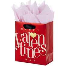 Hallmark - Bolsa de regalo grande de 13 pulgadas con papel de seda (lunares rojos) para Navidad, día del padre, cumpleaños, graduaciones, día de San Valentín, día más dulce o cualquier ocasión(Rojo) - Multicolor - Ver 5