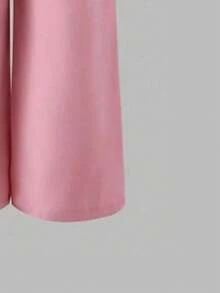 女童卡通印花圆领短袖上衣和工装裤套装 - 白色 - 查看 6