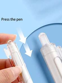 20支/10支装凝胶笔，白色笔杆，按动式圆珠笔，0.5毫米笔尖，黑色墨水，速干，书写流畅，适用于学校、商务、文件、办公、日记、写作、笔记，适合学生、上班族、教师，是学校用品、文具和学习用品的理想之选。 - 彩色 - 查看 2