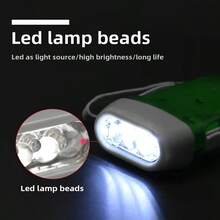 1pc Portable Hand Crank Rechargeable Flashlight With 3 High Brightness LED Lights, Suitable For Camping, Home And Emergency Survival, Multi-Level Brightness Adjustment, Sturdy Handle, LED Technology, High Brightness LED Flashlight, Ideal Choice For Outdoor Enthusiasts. - Multicolor - View 6