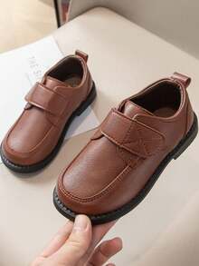 Children's Flat Loafers, Boys' Fashion Leather Shoes, Low Vamp, Autumn Footwear - Brown - View 5