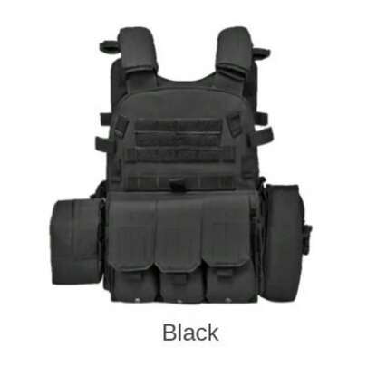 1pc Multifunctional Outdoor Training Vest - Molle System, Adjustable, Suitable For CS Games, Hiking And Fishing, Durable Polyester Material, Suitable For All Seasons. Men's Multifunctional Lightweight Training Vest, Black, Outdoor CS Tactical Vest, Outdoor Camping Vest.