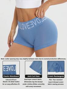 LianShengFa 6pcs Letter Waistband Seamless Mid-Waist Shaping Panties, High Elastic Breathable Mesh Fabric Women's Underwear, Comfortable Soft Fitted Ladies Briefs - Multicolor - View 6