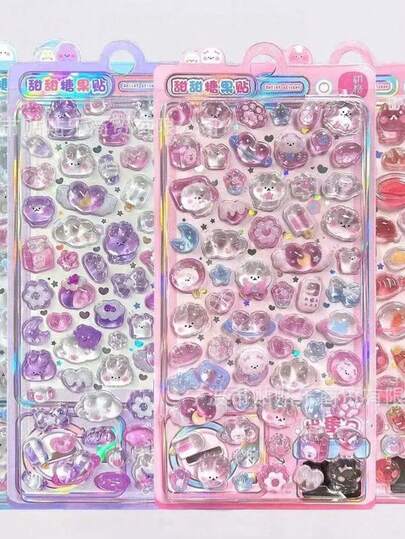 高度な立体感 第二世代 カートゥーン 3Dステレオ浮き彫りステッカー、かわいい報酬ステレオステッカー。装飾ステッカーギフト。ホームルームの装飾、パーティーの装飾、誕生日ギフト、様々なお祭りギフトの選択、ファッショナブル。ファッションアイテム。DIY。友人やパートナーへのギフトです。