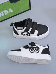 Neue minimalistische Baby-Sportschuhe aus PU-Material zum Hineinschlüpfen mit Schnürverzierung, modisch, bequem, rutschfest und leicht, mit vorgeformter Innensohle, geeignet für Alltag und Laufen - Schwarz und Weiss - Übersicht 6