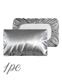 1pc/2pcs Satin Pillow Cases, Silk Pillow Cover Elastic Band Travel Pillowcover Soft Silk Satin Pillowcase For Hair Skin Standard Size/Queen Fit For Various Pillows,Secret Santa Gifts For Women,Valentine's Day Gifts, Stocking Fillers, Personalised Gifts, Christmas Gifts