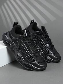 Giày nam thời trang thường ngày, giày thể thao nam cổ điển, giày chạy bộ buộc dây, giày sneaker nam cá tính, giày casual đường phố. - màu đen - Xem 5