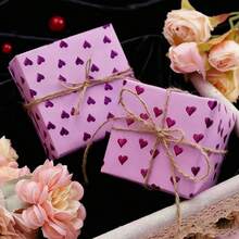 1卷多用途大尺寸包装纸，优雅心形设计系列，适合母亲节、父亲节、情人节礼物 - 彩色 - 查看 1