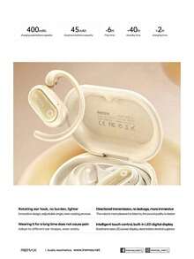 REMAX OWS-05 蓝牙无线耳机：特点包括双耳挂式设计、电池续航时间长、通话清晰、连接稳定、轻巧结构和优质手感。 - 雲岩米 - 查看 2