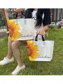 100/50/20/10个心形图案厚塑料礼品袋，可重复使用，大号购物手提袋，生日惊喜礼品包装。心形磨砂手提袋，精致的磨砂工艺，优雅的便携式手持设计，轻松营造生日、返校派对、婚礼、新娘送礼会、迎婴派对、万圣节、圣诞节礼物、感恩节礼物包装的礼仪送礼氛围 - 彩色 - 查看 4