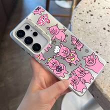 Funda de teléfono de dibujos animados P-Perey Pigs para Samsung S25 S24 S23 S22 S21 S20 FE Ultra Plus 4G 5G, color mate, carcasa dura protectora - Colores mezclados - Ver 3