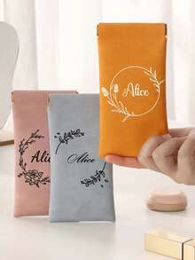 Customized Automatic Snap Closure Glasses Case, Soft Leather Eyeglass Pouch, Cosmetic Bag, Gift For Friends, Customized Christmas Gift, Customized Gift