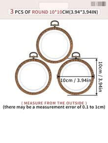 Multiple Pieces Vintage Palace Style Faux Wood Grain DIY Embroidery Hoops, Embroidery Frames, Embroidery Stretcher Bars, Dreamcatcher Wind Chime Hanging Rings, Made Of Durable ABS And PVC, With Bronze Metal Hooks For Hanging, Can Be Used As Bag, Clothing, Phone, Key Chain Decorations, Halloween, Christmas Decor, Desk, Bedside Ornaments, Car Hanging Accessories - Brown - View 18