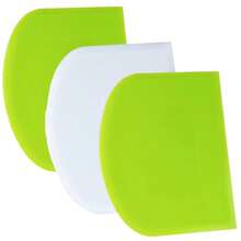 5件套柔性塑料面团刮刀套装，适用于烘焙面包、蛋糕面团、翻糖、糖霜（白色、绿色、橙色、蓝色、粉色） - 彩色 - 查看 5